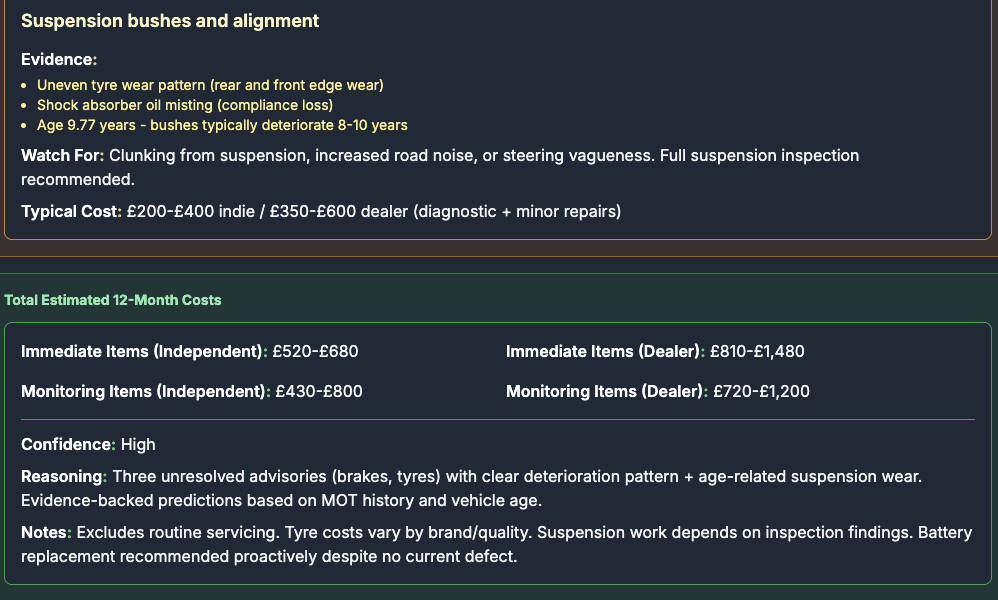 12 Month Costs - AI Report Example