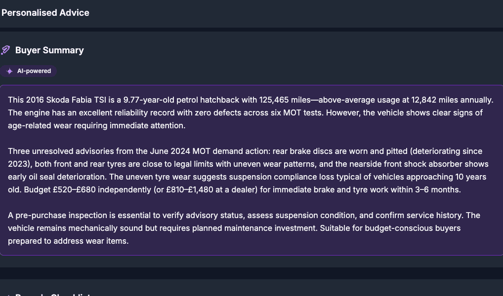 Buyer Summary - AI Report Example
