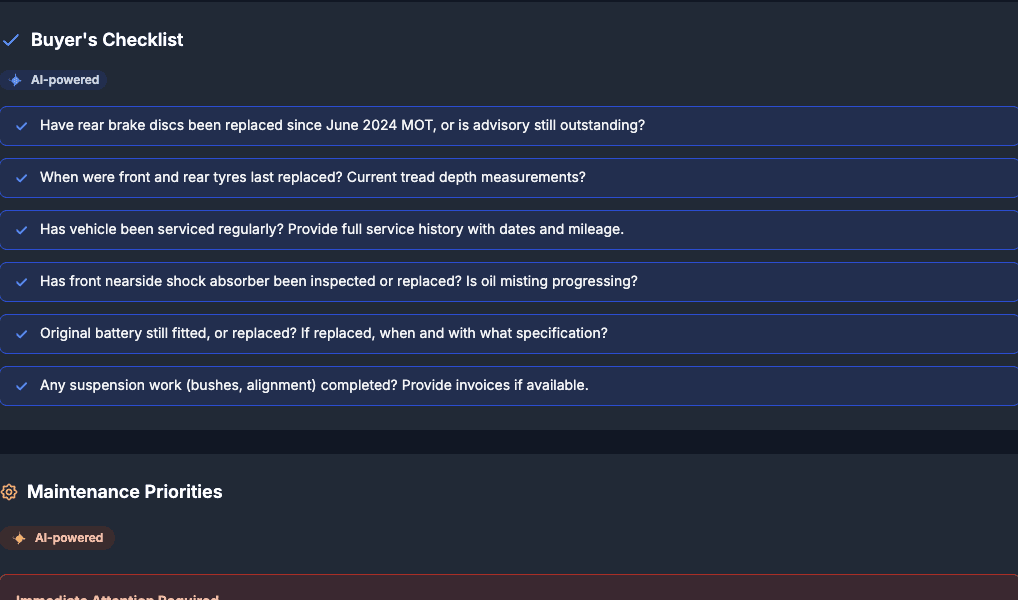 Buyers Checklist - AI Report Example
